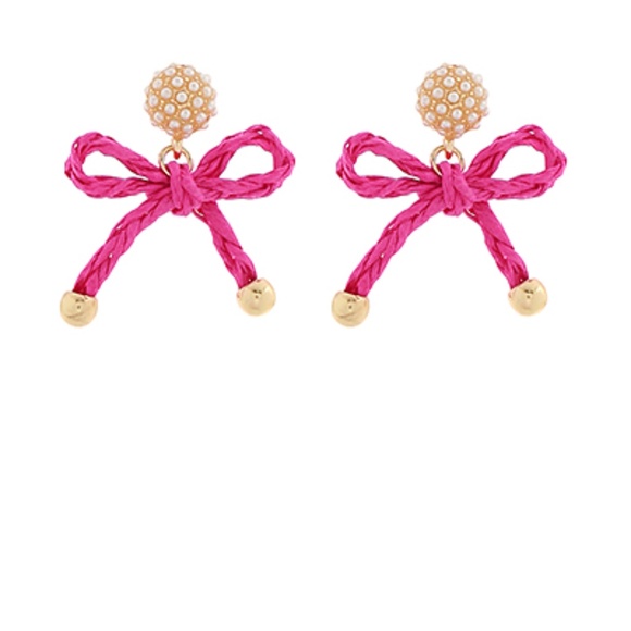 Raffia Ribbon Drop Earrings - Picture 4 of 6